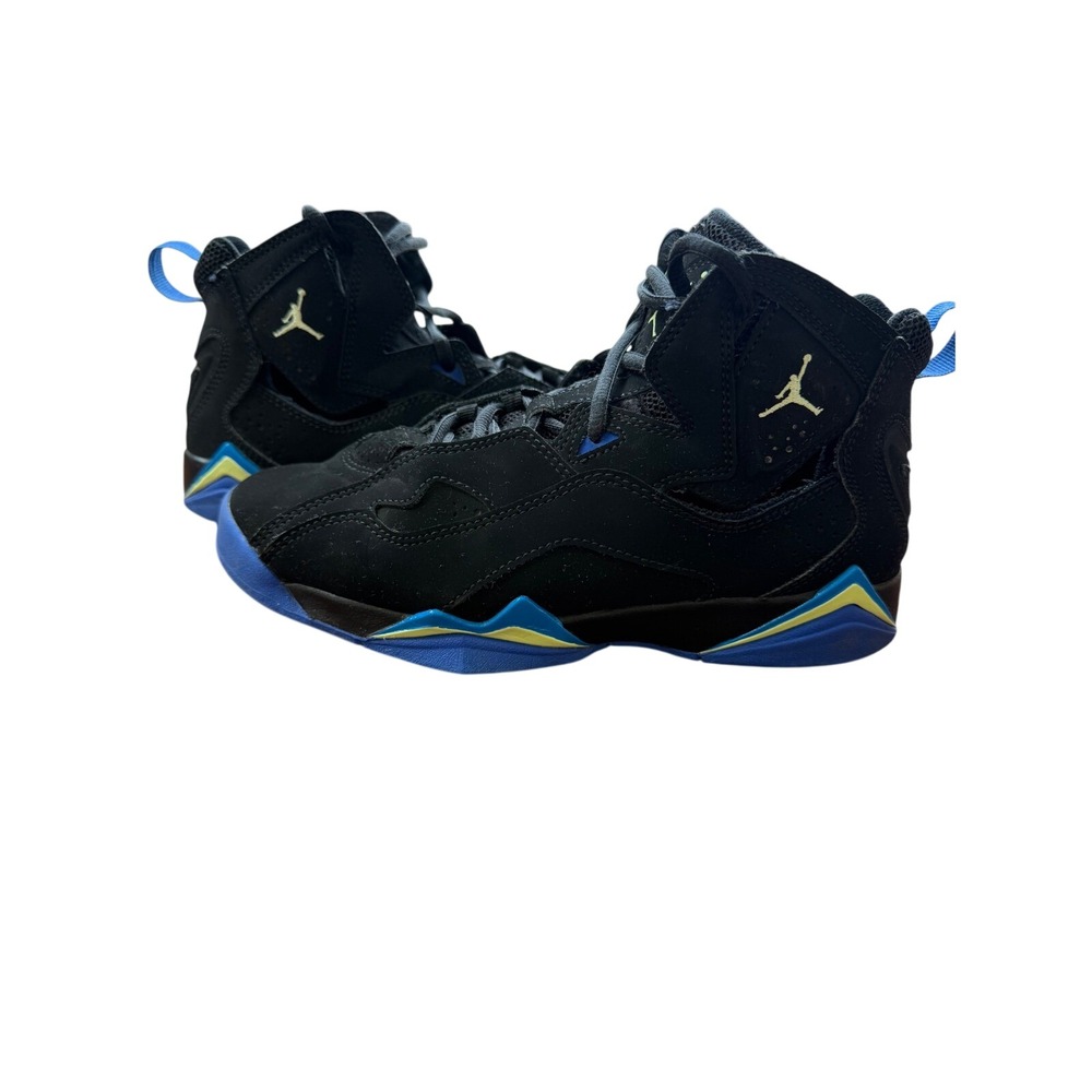 Jordan True Flight Black Signal Blue Cyber GS Sneakers 343795-074 Size 5.5Y